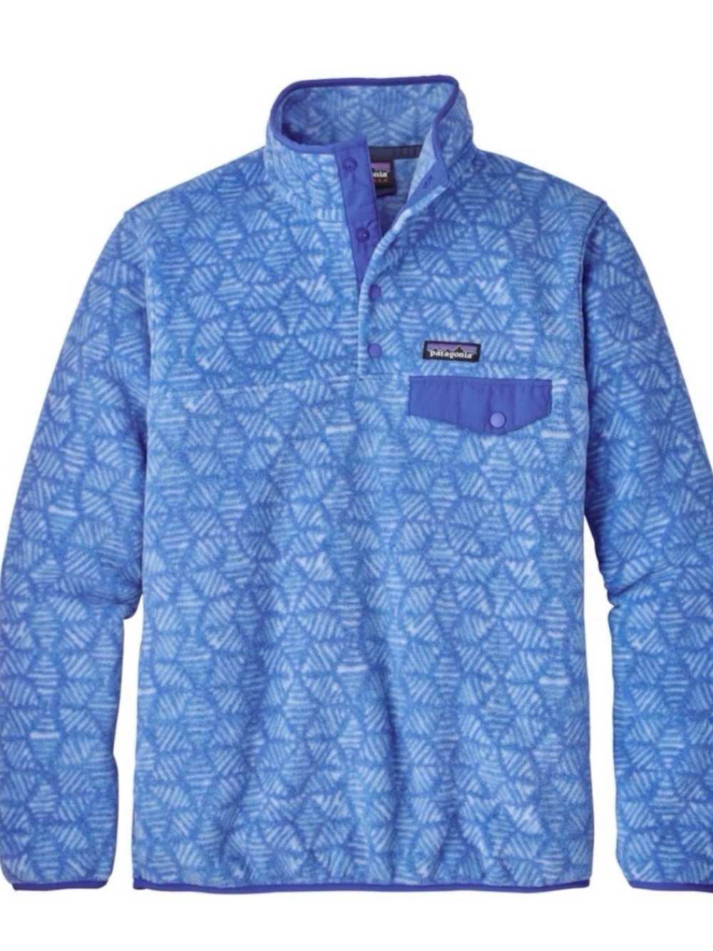 Patagonia Lightweight Synchilla Snap-T Fleece Pullover Batik Hex Blue Size S